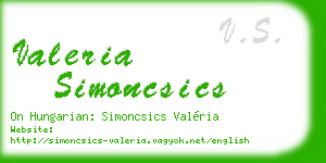 valeria simoncsics business card